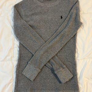 Gray Polo Ralph Lauren Thermal Waffle Knit Long Sleeve